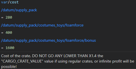 Cost of the crate