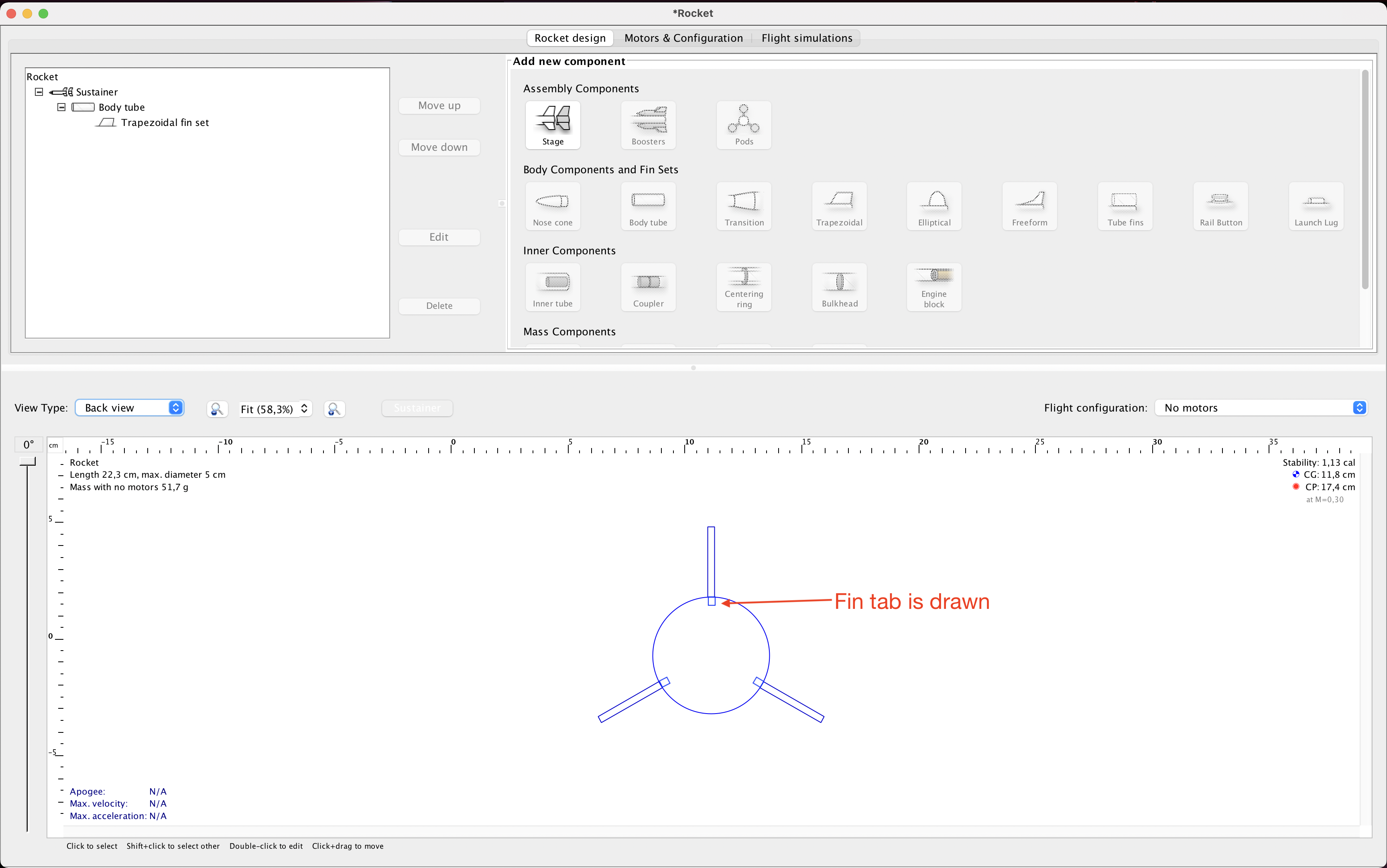 Draw fin tab in Back View · Issue #1093 · openrocket/openrocket · GitHub