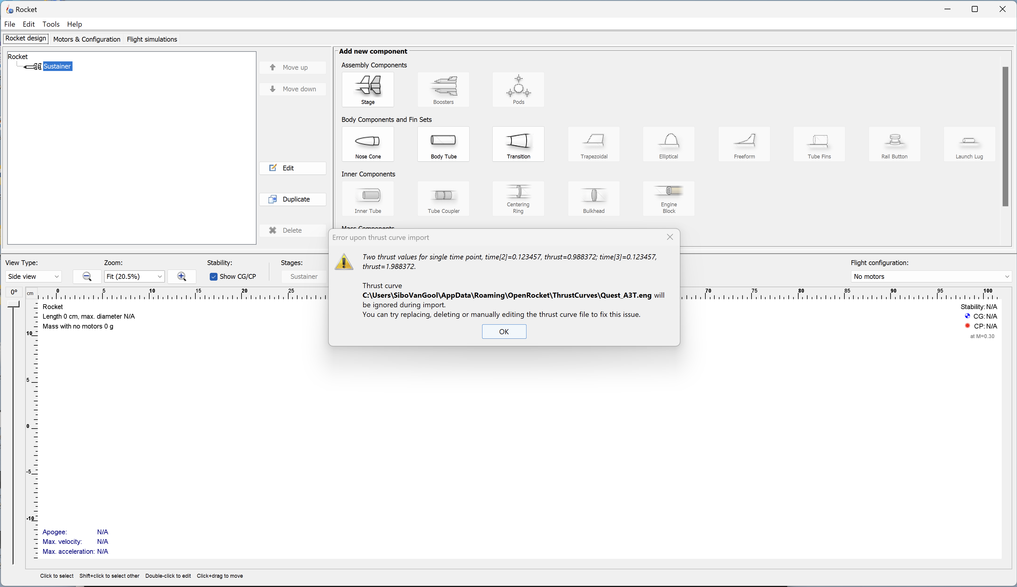 [#1167] Remove modality for thrust curve import error dialog by SiboVG ...