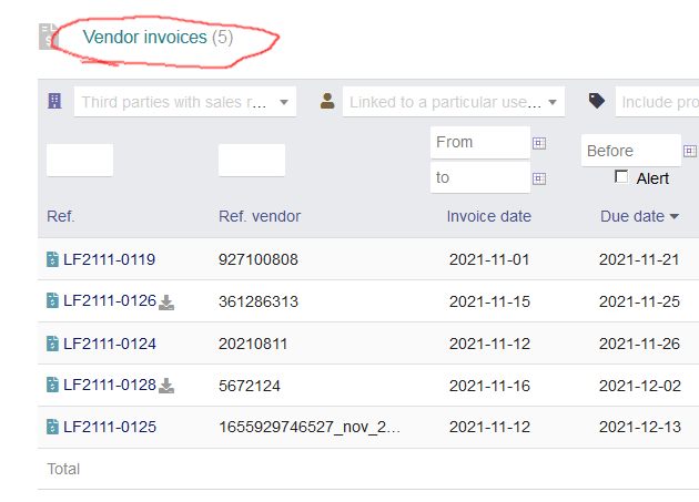 Vendor invoice widget shows wrong number · Issue #19404 · Dolibarr ...