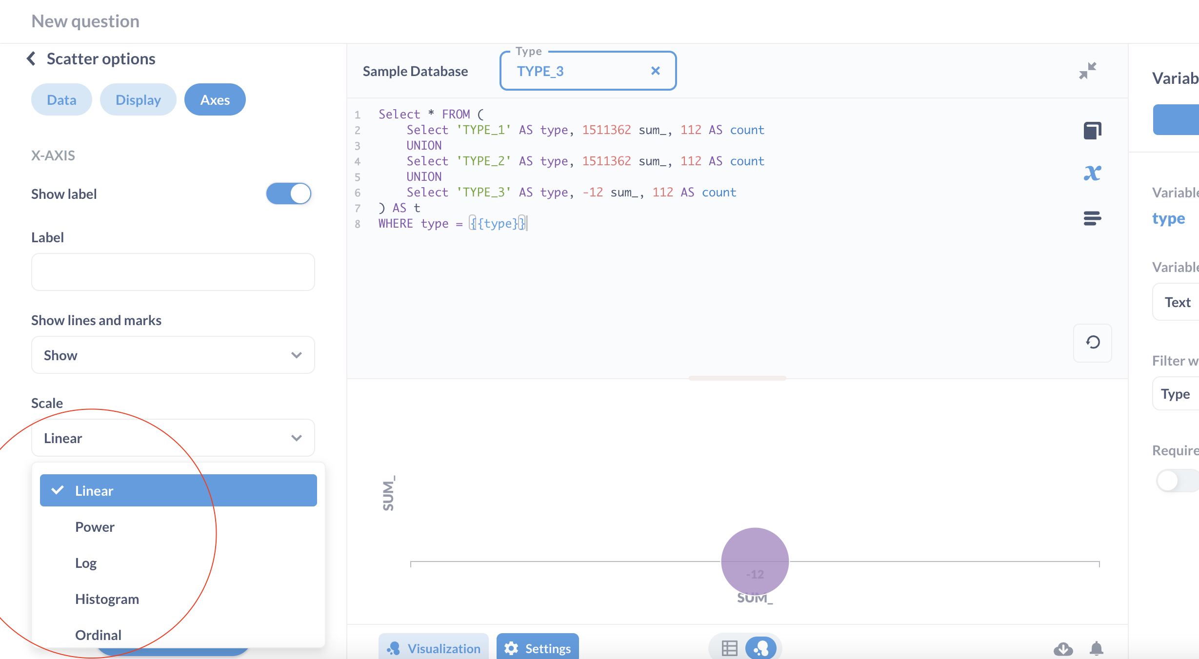 Scatter Plot randomly interprets long numbers as dates moving Axis