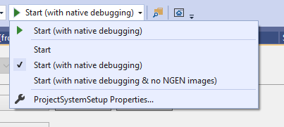 Debug target drop down shouldn't show debug profile if there's only one ...