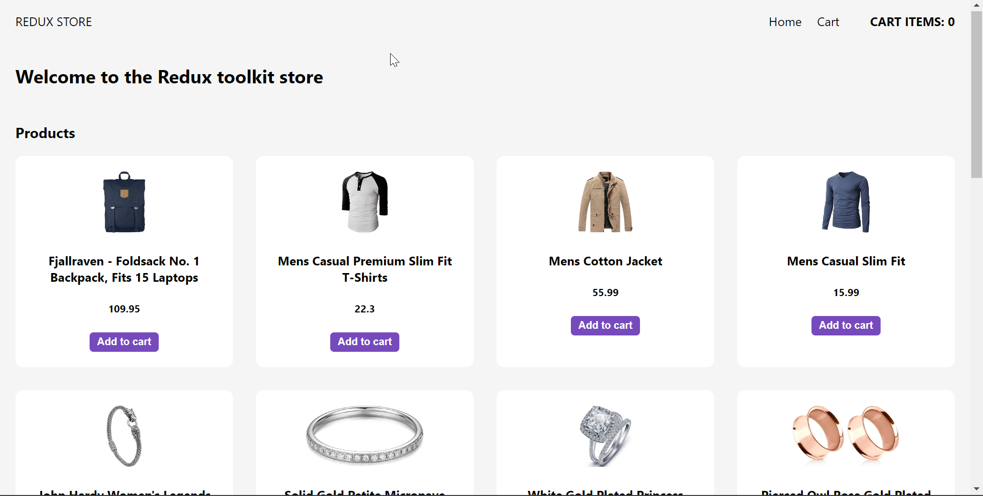 GitHub A shopping cart app