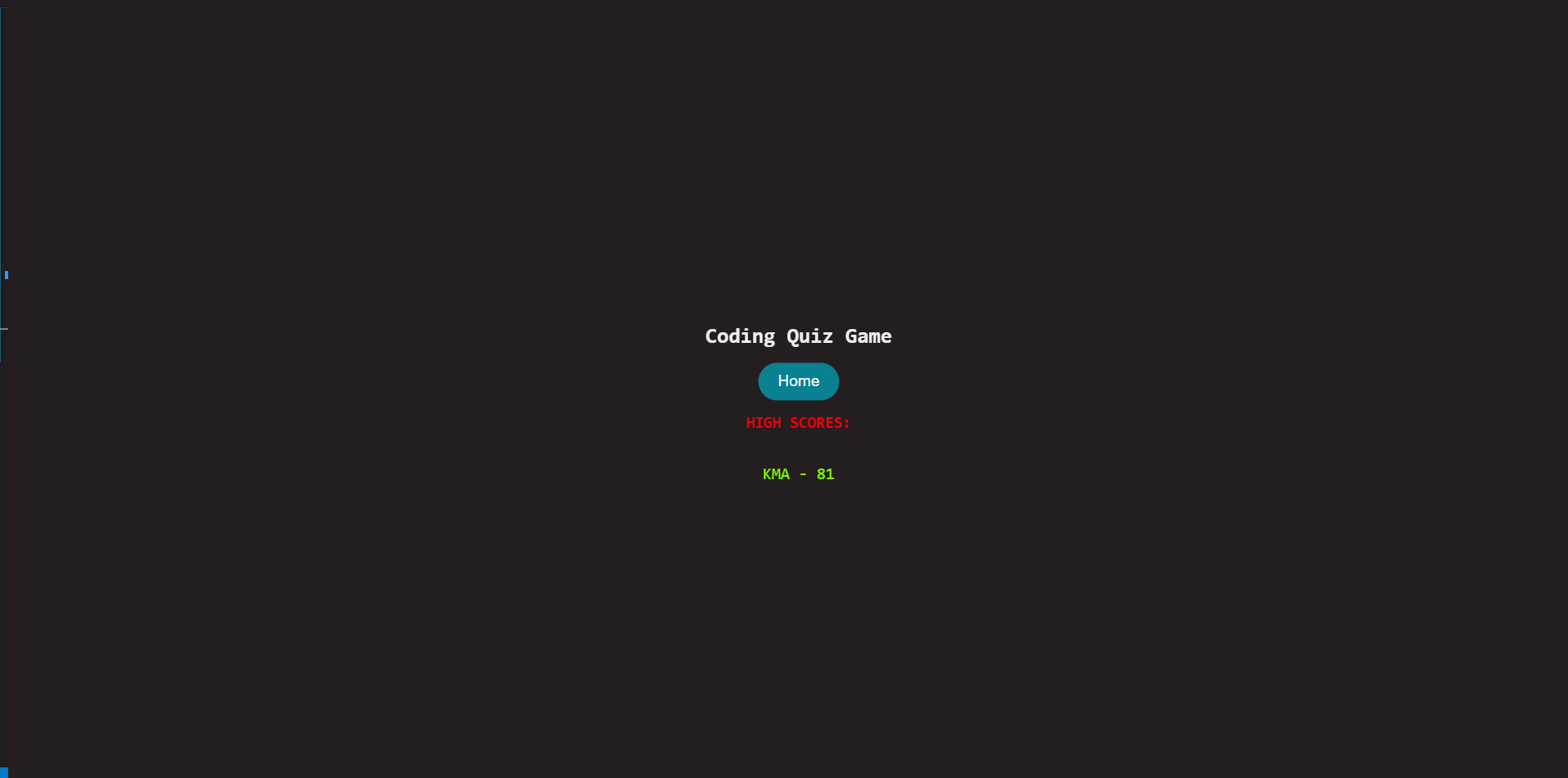 GitHub - KyleAlbright/Mod4quizchallenge: Module 4 challenge