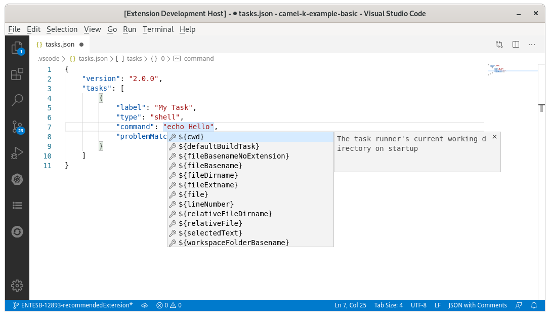 Completion inside strings of *.json files are overridden by the ... image.