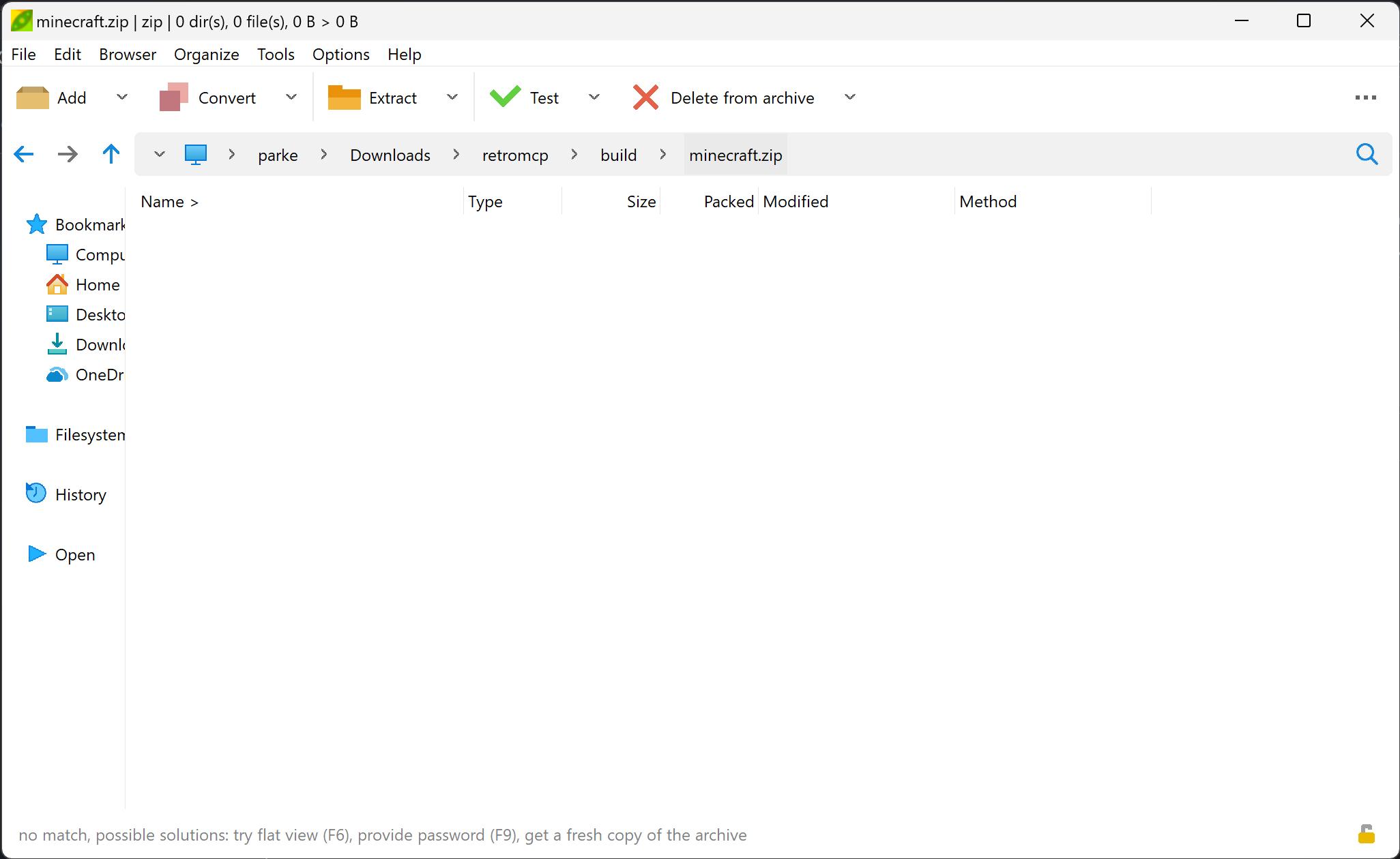 build task creates an empty zip file · Issue 79 · MCPHackers/RetroMCP