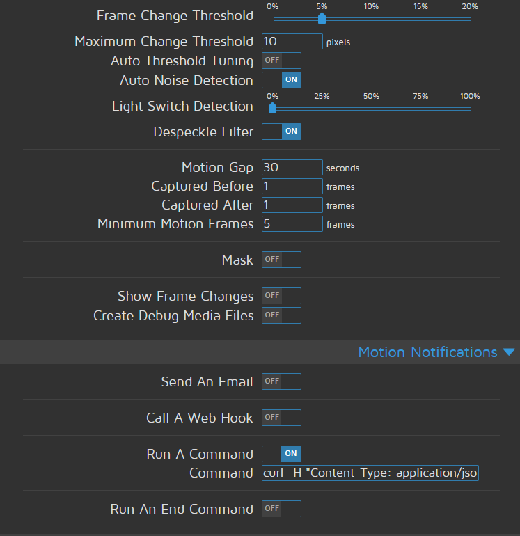 ERROR failed to disable motion detection · Issue 2189 · motioneye