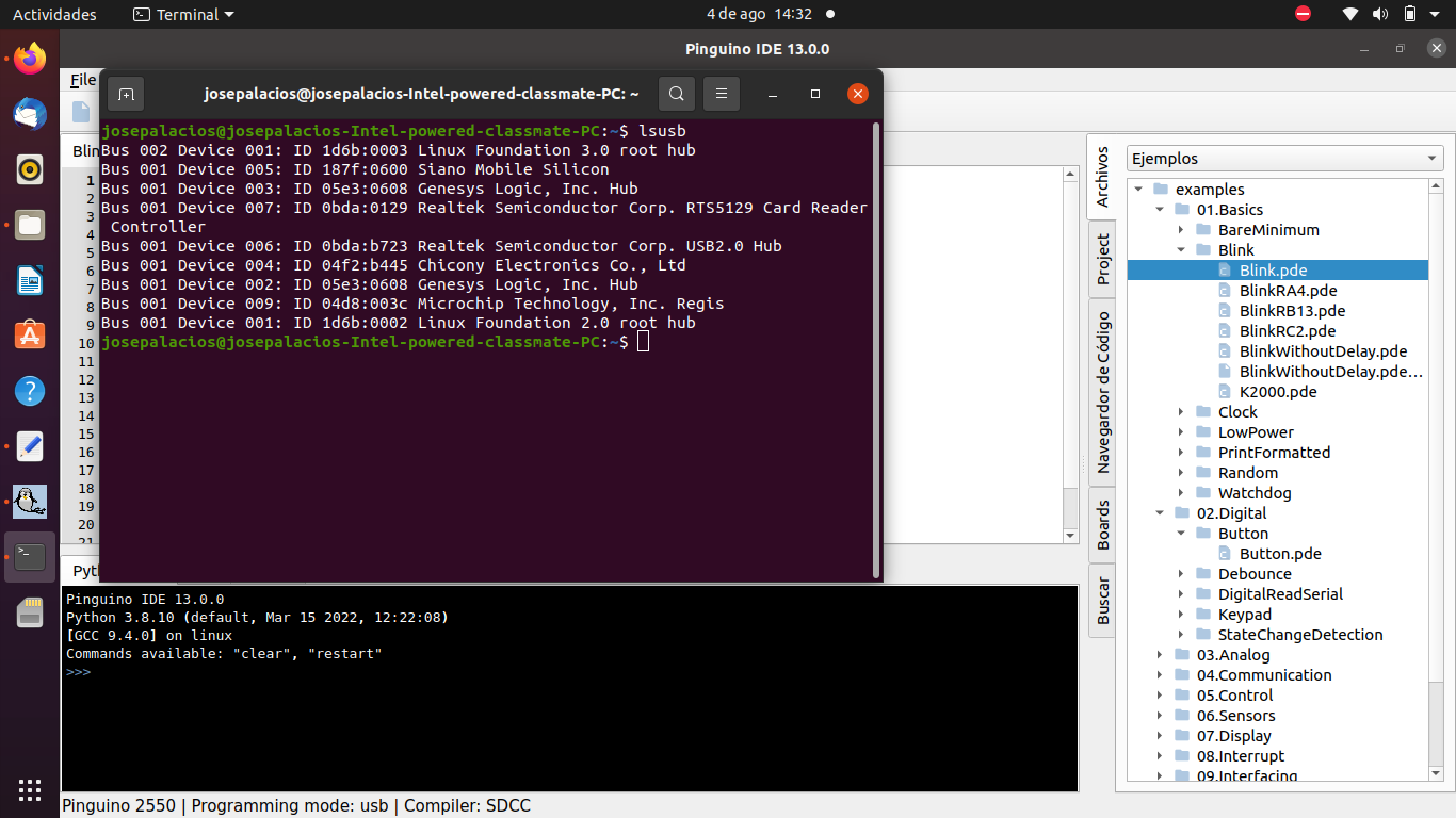 Problemas al detectar placa pinguino 2550 en ubuntu20.04.4 LTS DE ...