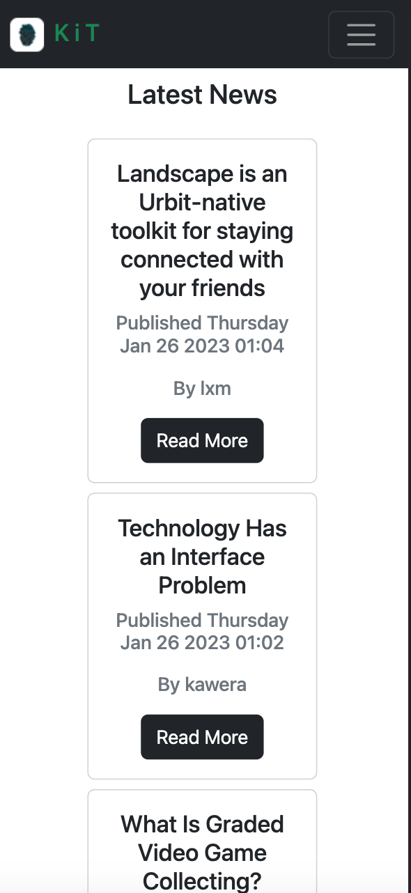 Mobile Starting page
