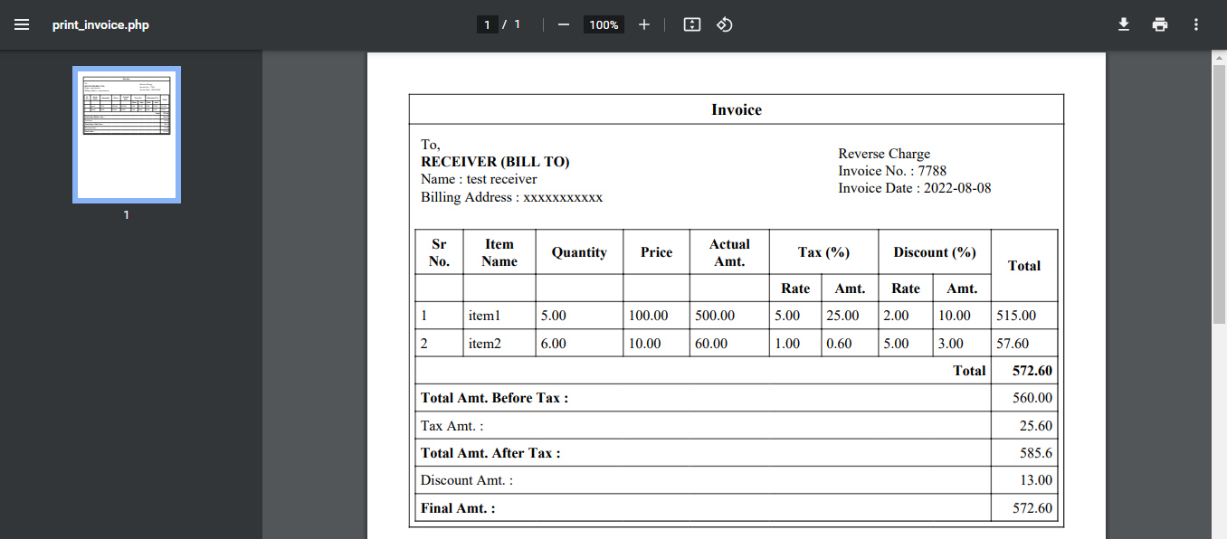 Github Aparnakn123 Invoice System