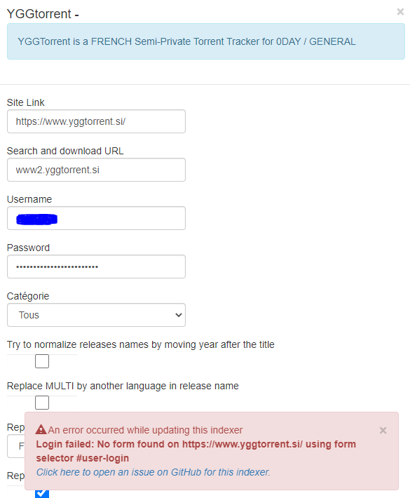 YGGTorrent - Login Failed · Issue #9960 · Jackett/Jackett · GitHub