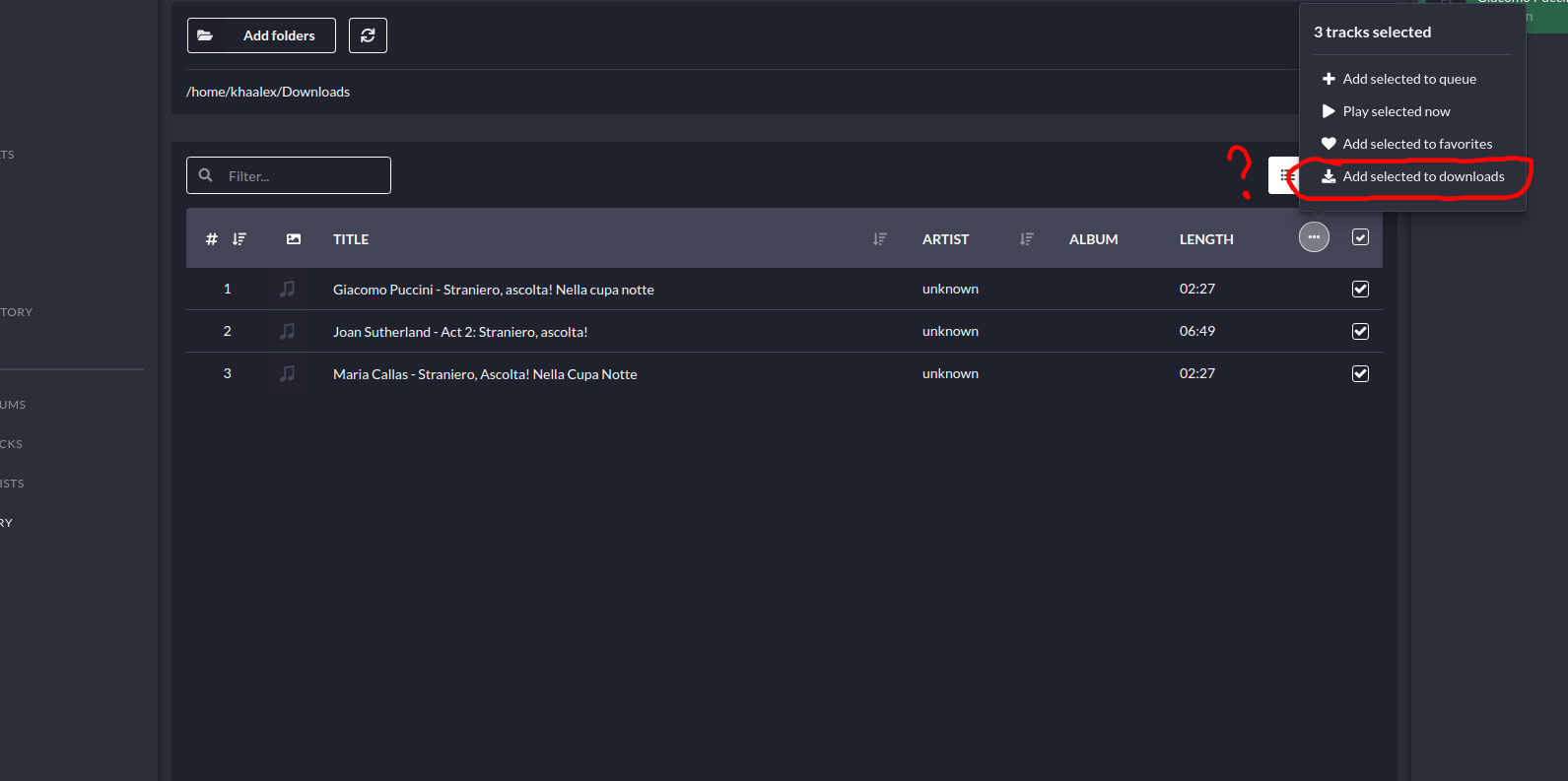 Small UI/UX bug: unrelated "Add selected to downloads" action is being ...