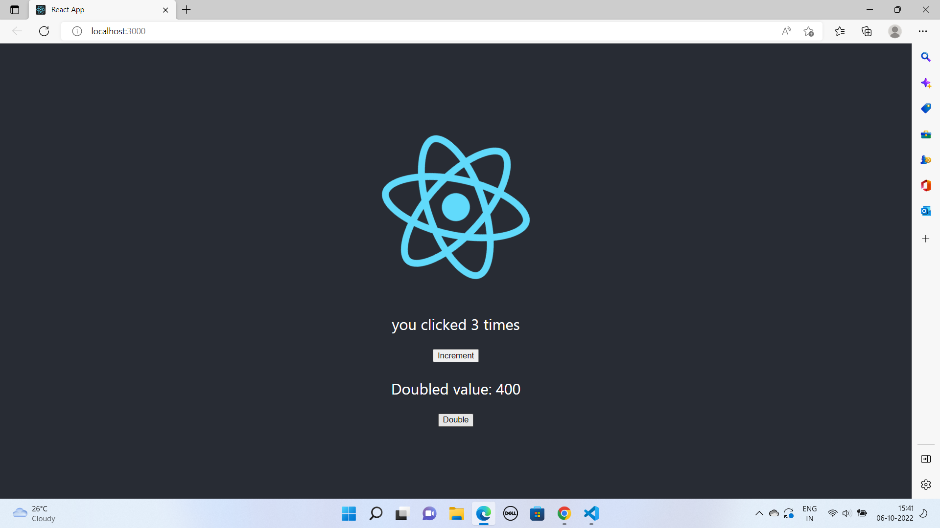 React - State - Basic Click Counter and Value Doubler · akash-coded ...