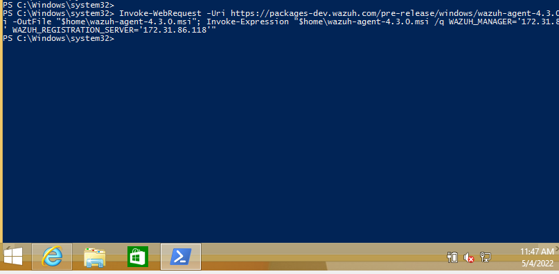 Release 4.3.0 - Release Candidate 7 - Windows agent installation ...