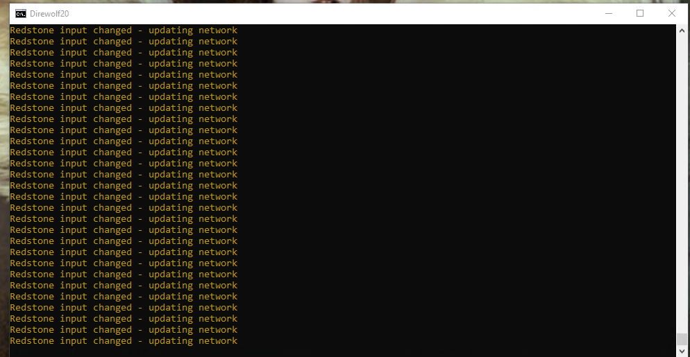 [Bug]: Server gets flooded with "Redstone input changed - updating ...