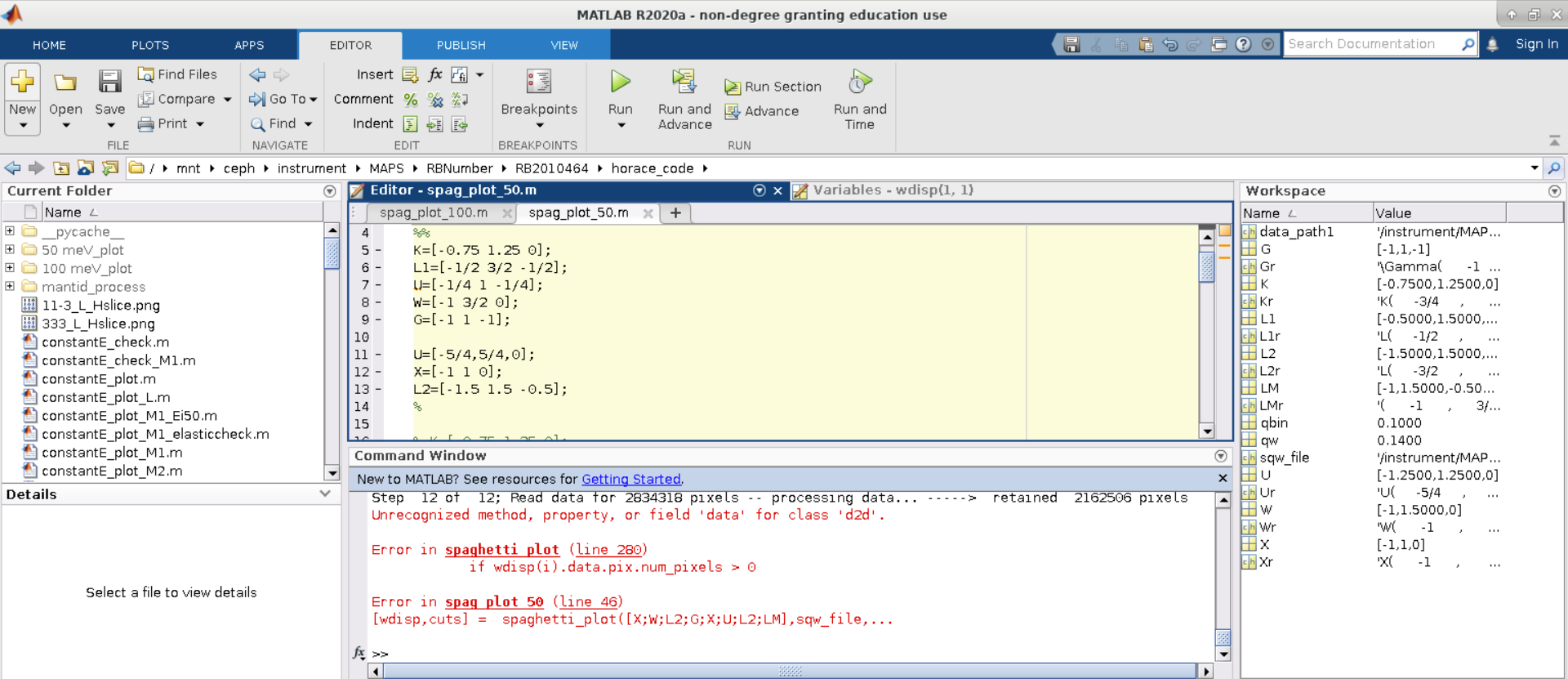 spagetty plot does not work as data is not defined on dnd object ...