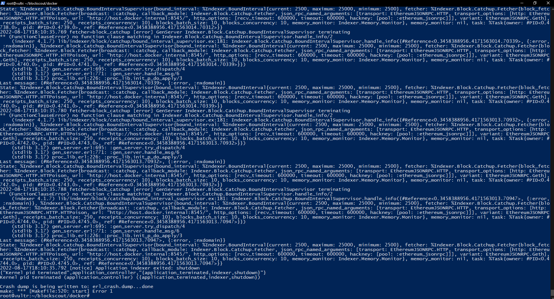 Docker make start issue · Issue #5927 · blockscout/blockscout · GitHub