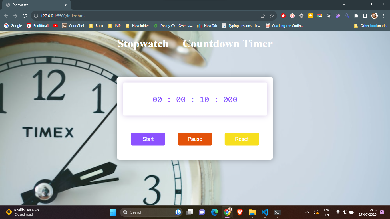 GitHub atinder11/StopwatchandTimer This project is a simple web application that implements