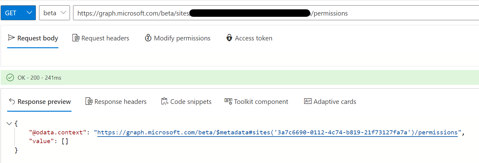 Get-MgSitePermission is returning a null value · Issue #1809