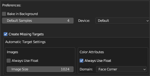 The add-on's preferences panel
