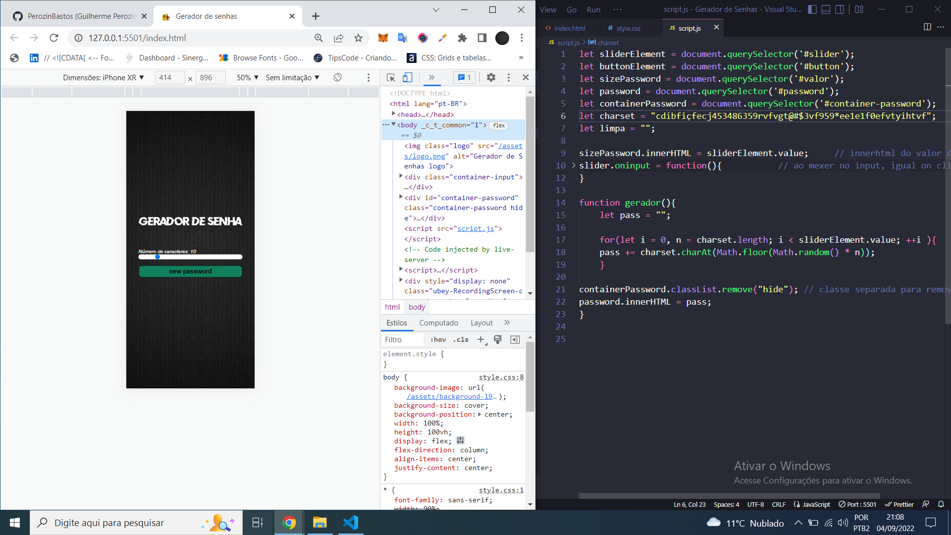 GitHub - PerozinBastos/javascript-PasswordGenerator: Gerador de Senhas ...