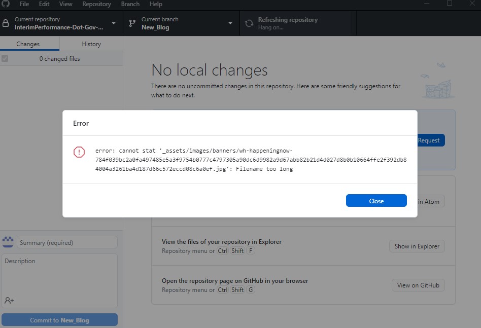 Creating a new branch 'error: cannot stat' · community · Discussion ...