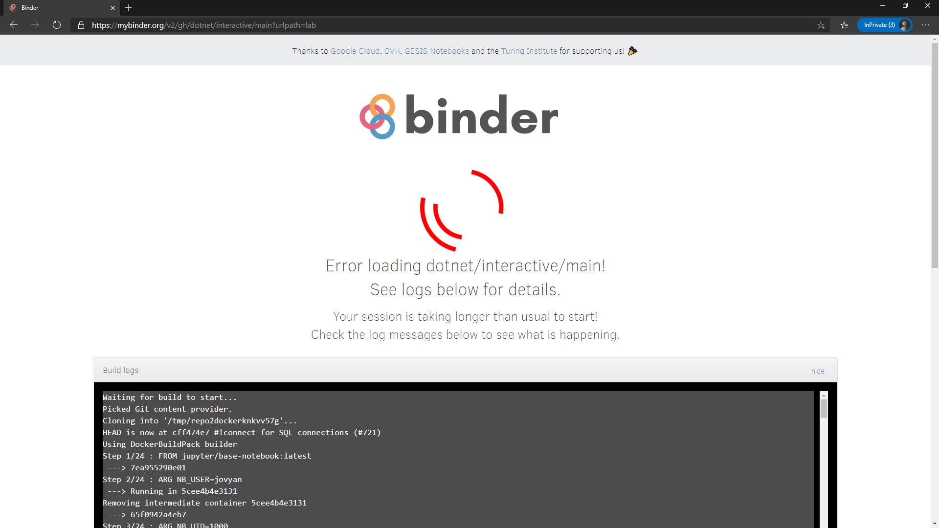 Binder Error loading · Issue 722 ·