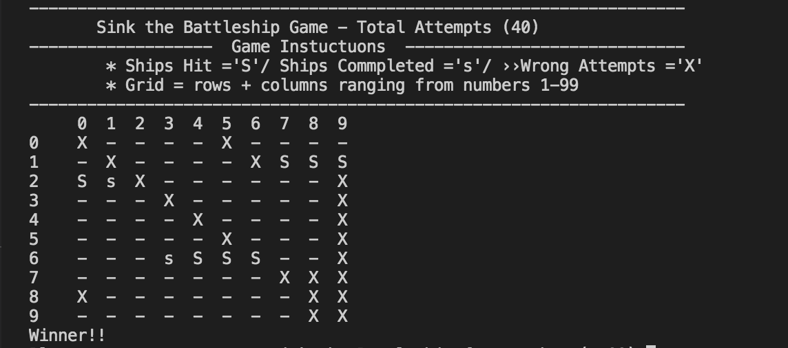 Sink the Battleship’s Game | project-3-SinkTheBattleship-python