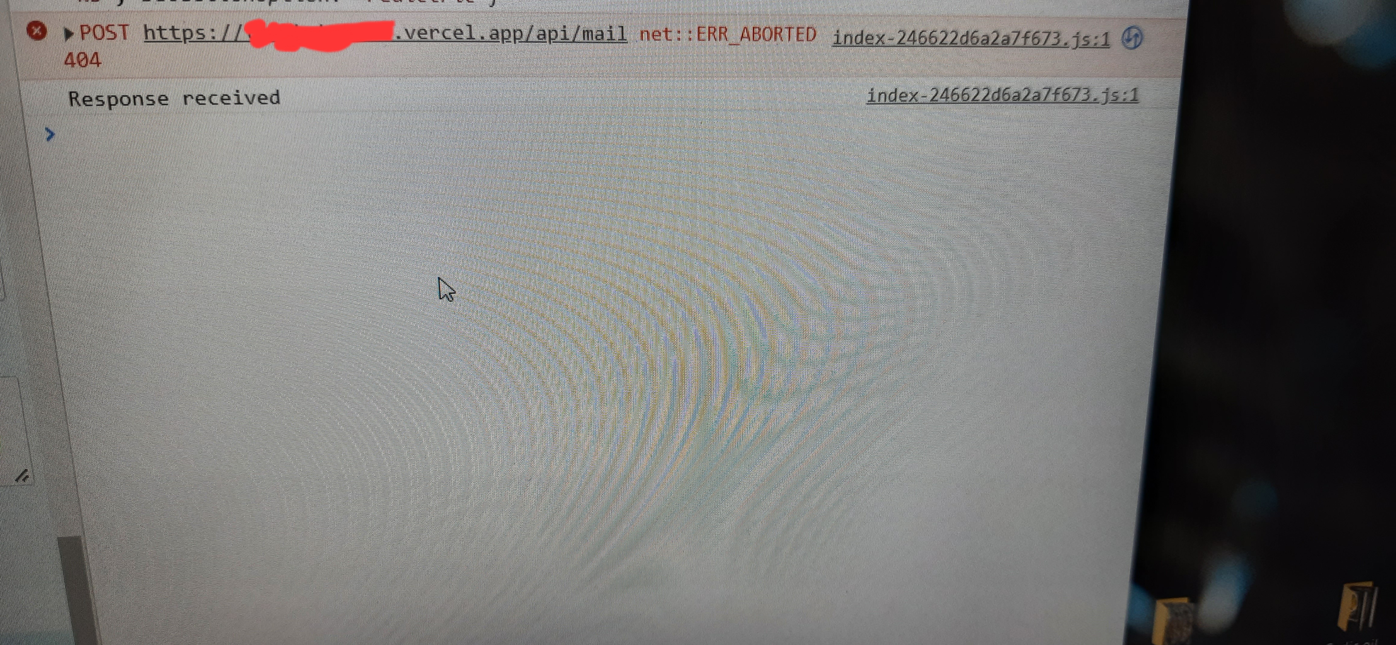 Nextjs error api/mail ERR: ABORTED 404 · vercel next.js · Discussion ...