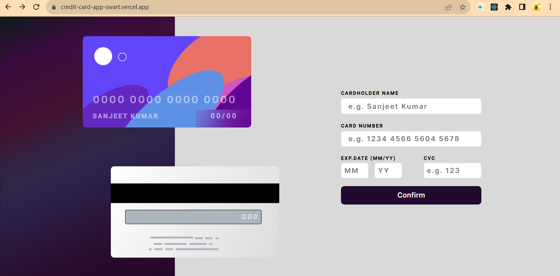 GitHub - chaursiyasanjeet/credit-card-app: A credit card web app which ...