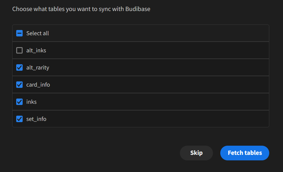 Table not being fetched when using "Select All" · Issue 11595