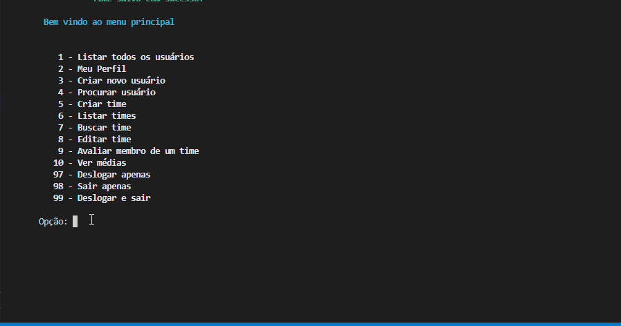 Avaliar membro de um time