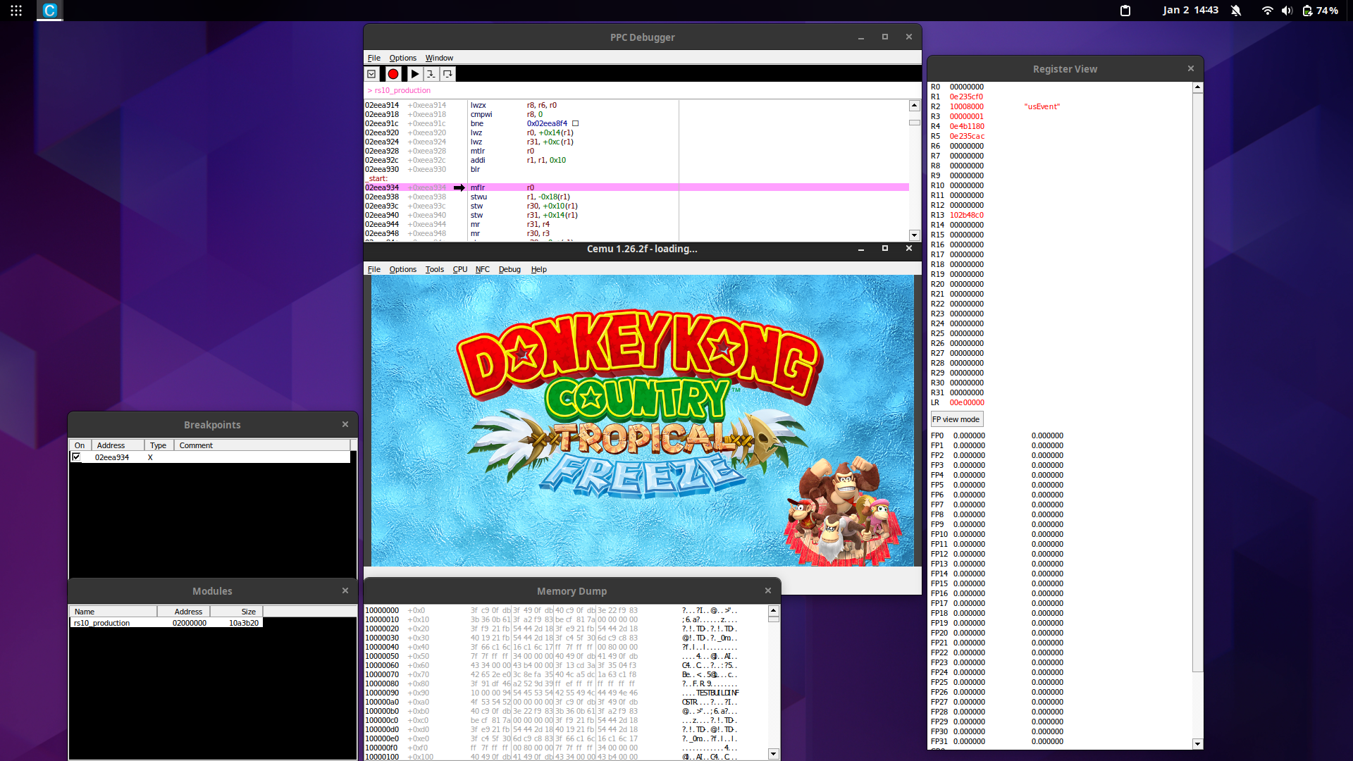 linux-ppc-debugger-memory-breakpoints-and-register-view-not-working
