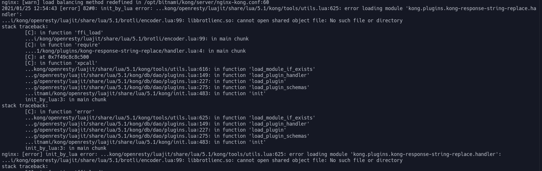 BROTLI Module not found · Issue #2 · dsteinkopf/kong-response-string ...
