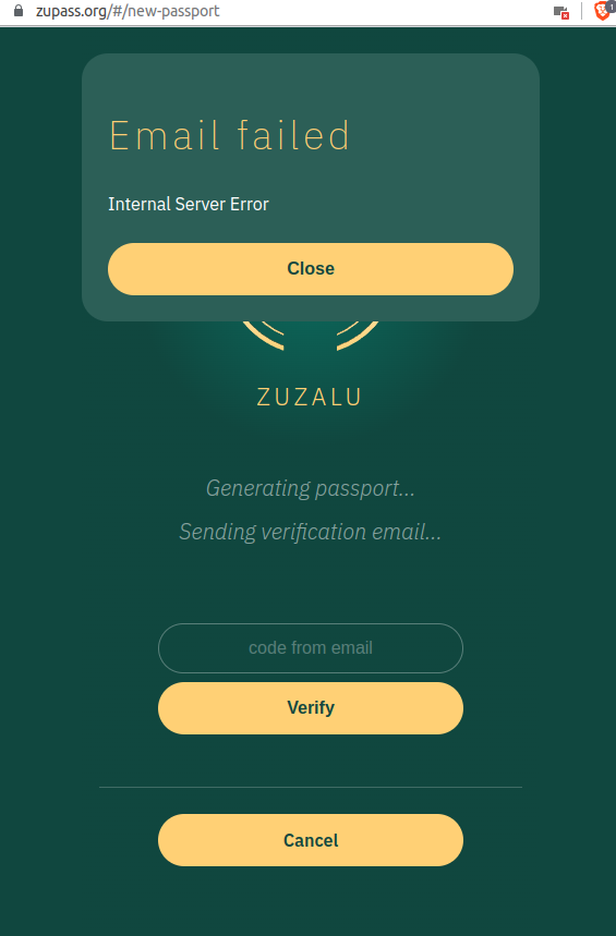 Internal server error when sending email issue 294