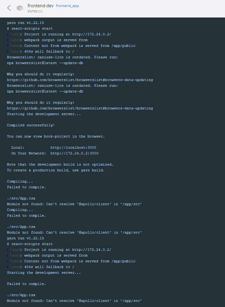 Unable to find apollo client module with Docker · Issue #873 · Project ...