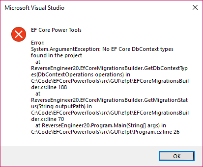 No EF Core DbContext types found in the project · Issue #56