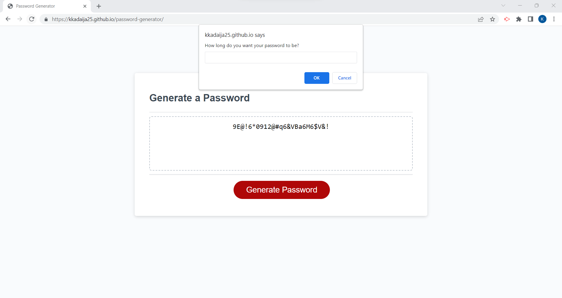 GitHub - Kkadaija25/password-generator · GitHub