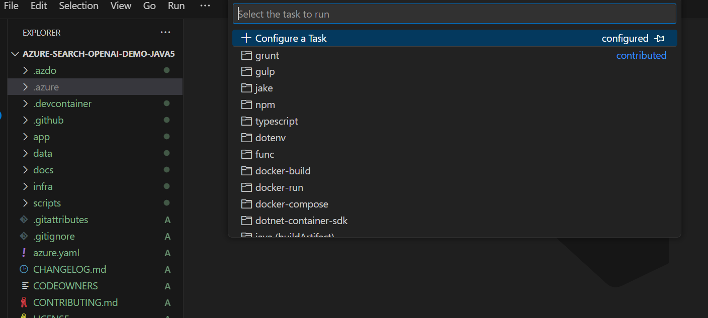 No vs code task start app to start the project locally issue 11