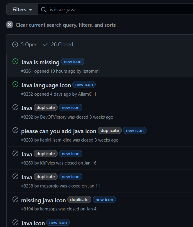 Java is missing · Issue #8361 · simple-icons/simple-icons · GitHub