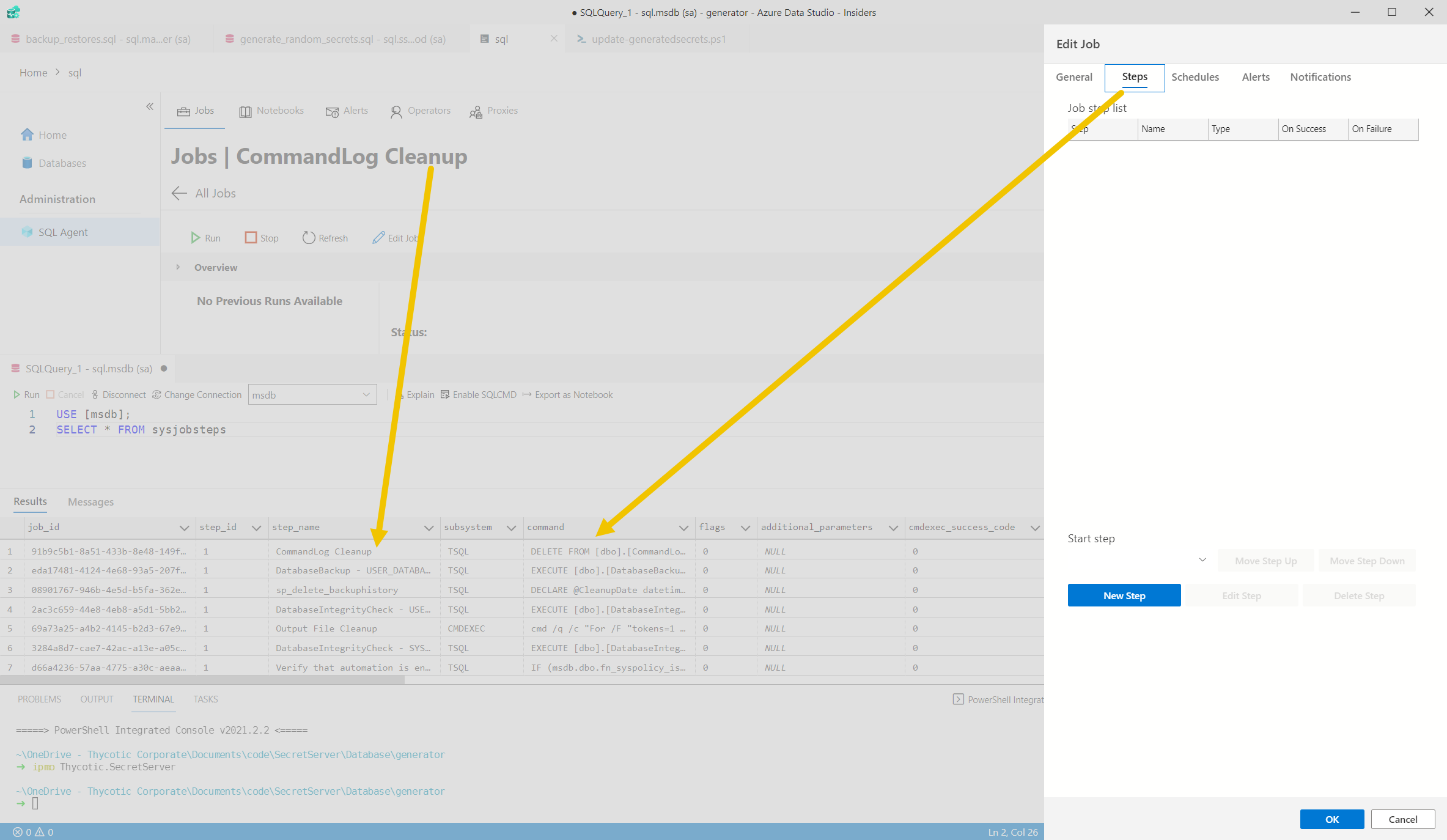 SQL Server Agent - Edit Job does not show steps · Issue #15924 ...