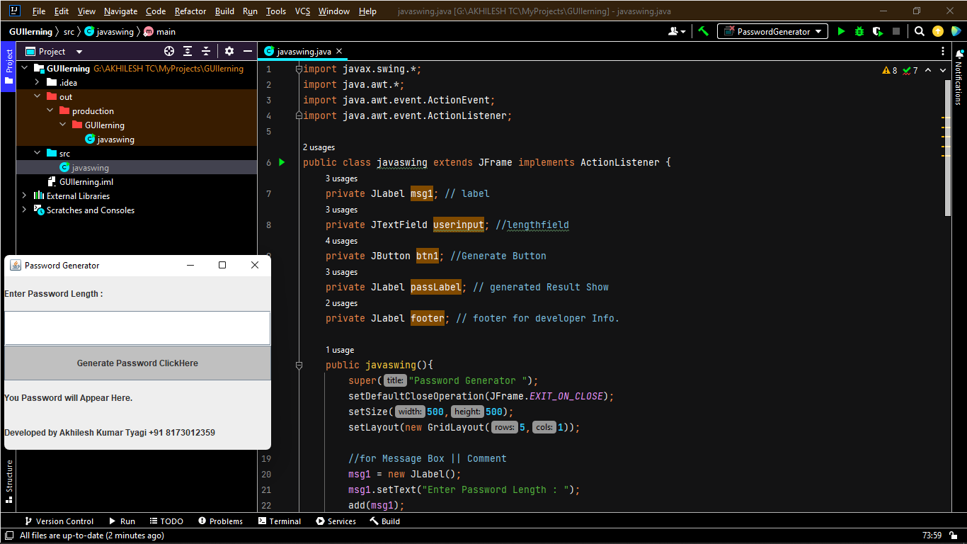 GitHub - TyagiAkhilesh87/MyProject_Keymaker: Java GUI Swing based ...