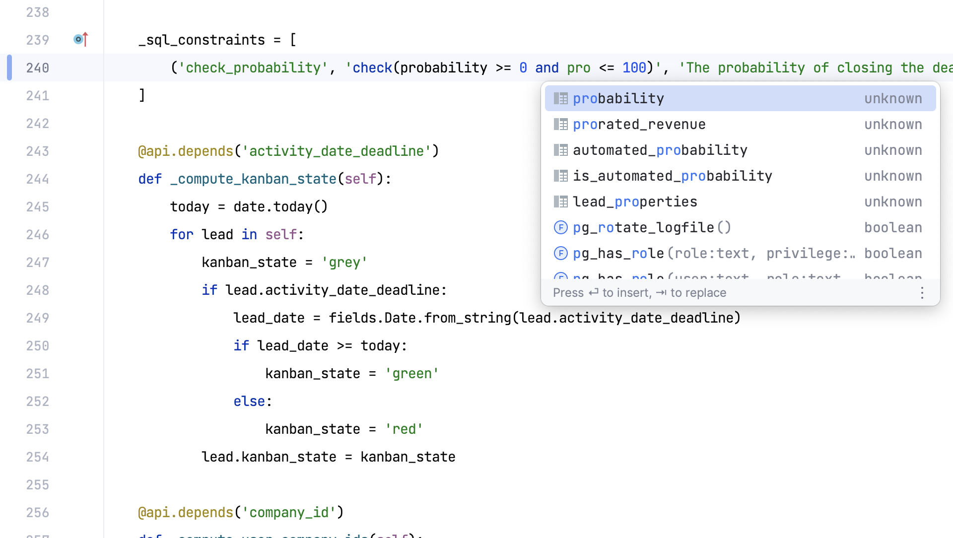 Unknown type of field completion in SQL with PyCharm 2022.3 · Issue ...