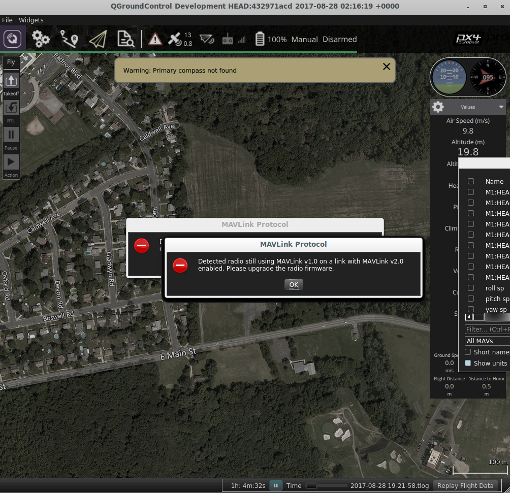 Analysis of qgroundcontrol logs leads to immediate freeze/lockup