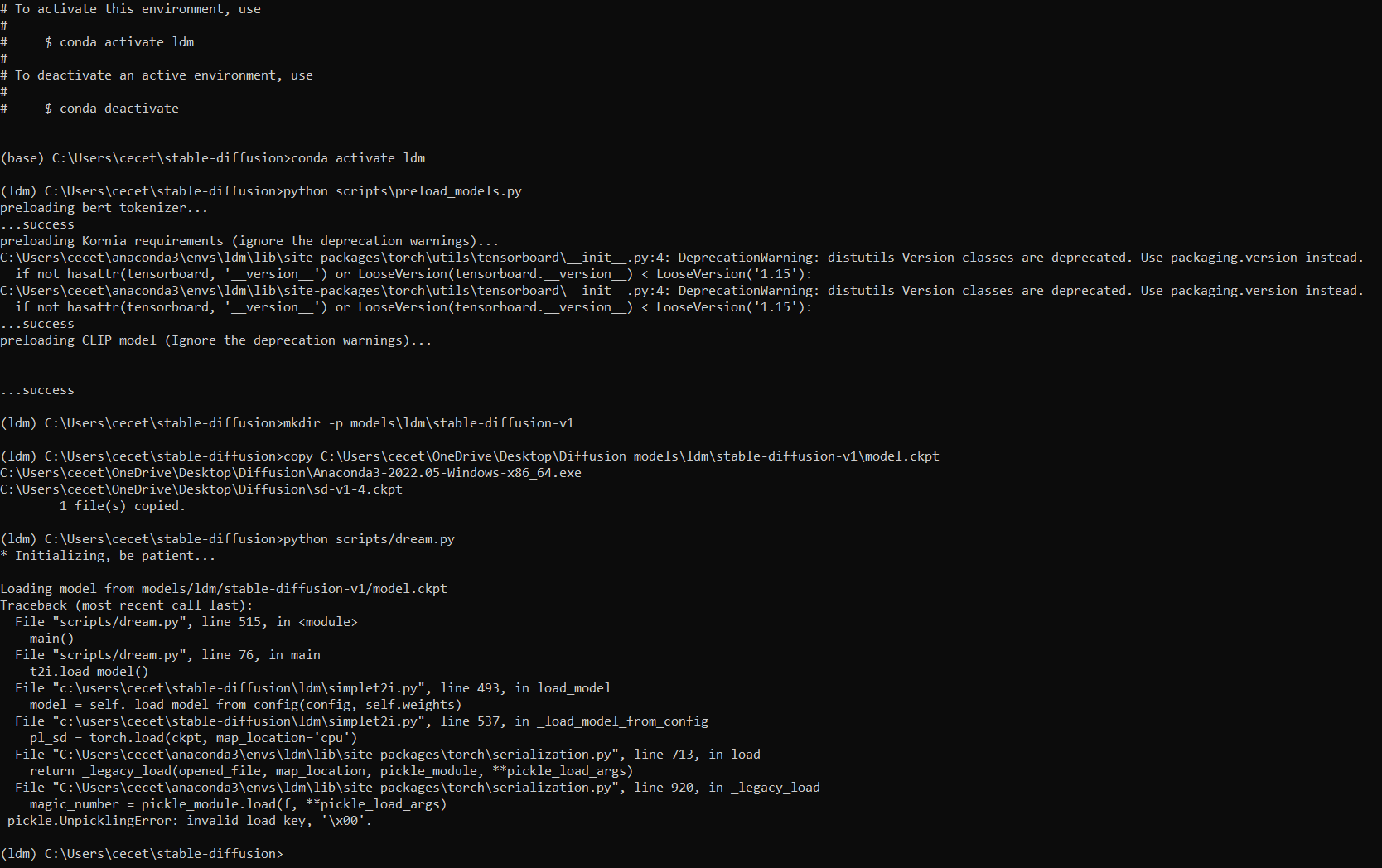 pickle.unpicklingerror invalid load key, '\x00' · Issue 141 · invoke