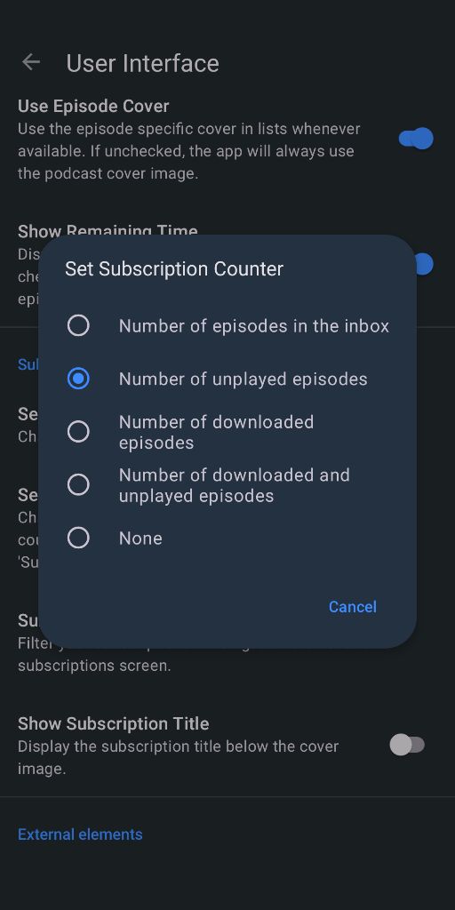 Update counter dialog: change 'None' into checkbox · Issue #6069 ...