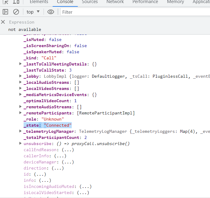 While using Communication React call state does not change to Connected ...