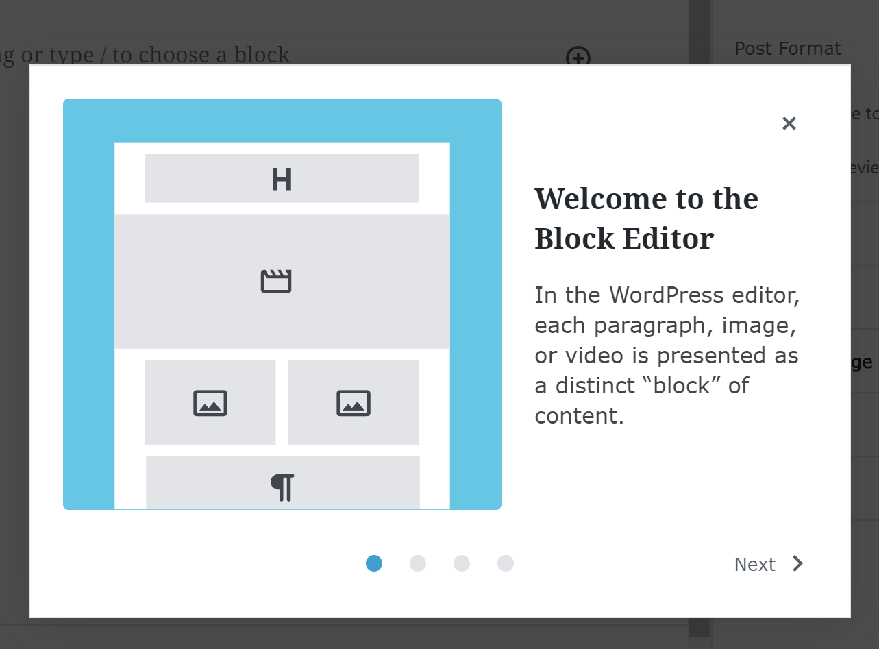 Block editor welcome page problem · Issue #22883 · WordPress/gutenberg ...