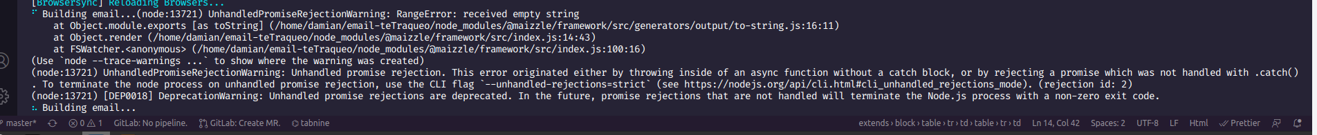 Error when Saving: Recieved empty string again · Issue #447 · maizzle ...