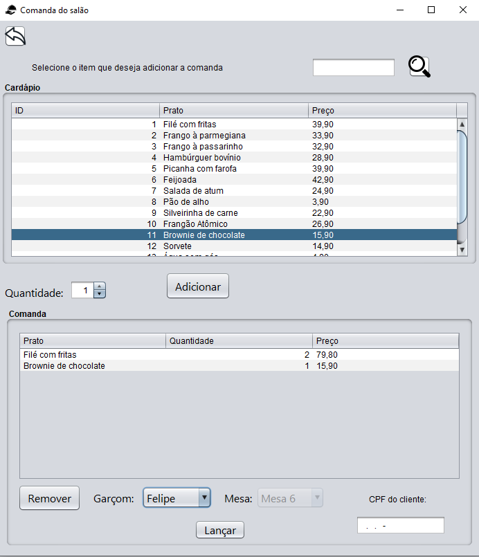 GitHub - fornari03/GerenciadorRestaurante: Restaurant Manager System ...